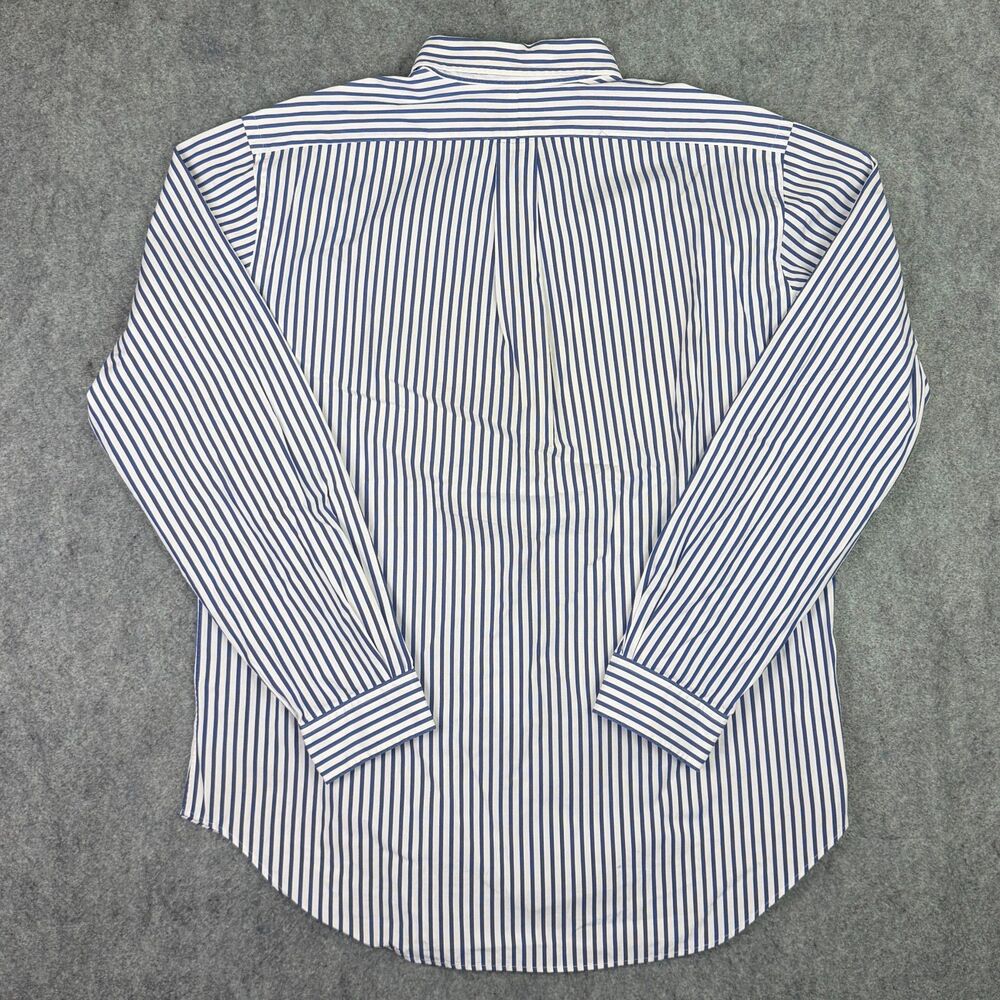 Men's Polo Ralph Lauren Classic Long Sleeve Shirt Striped Size Large Blue White - Picture 3 of 8